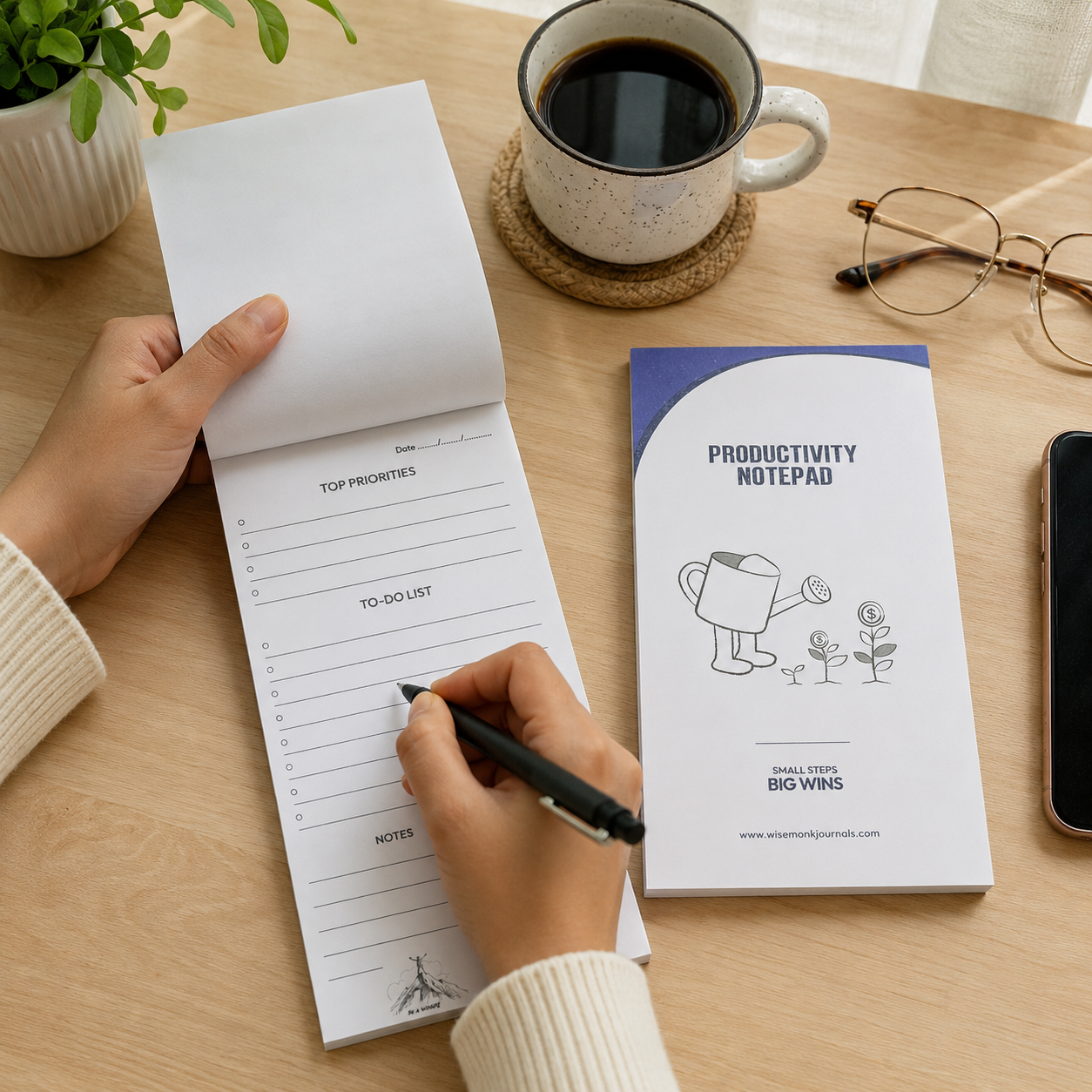 Wisemonk Productivity Notepad