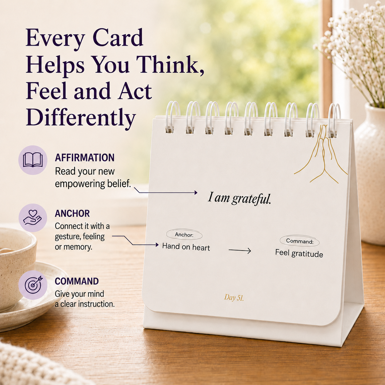 WiseMonk 60 Days NLP Affirmation Cards | For Daily Motivation, Confidence & Self Growth