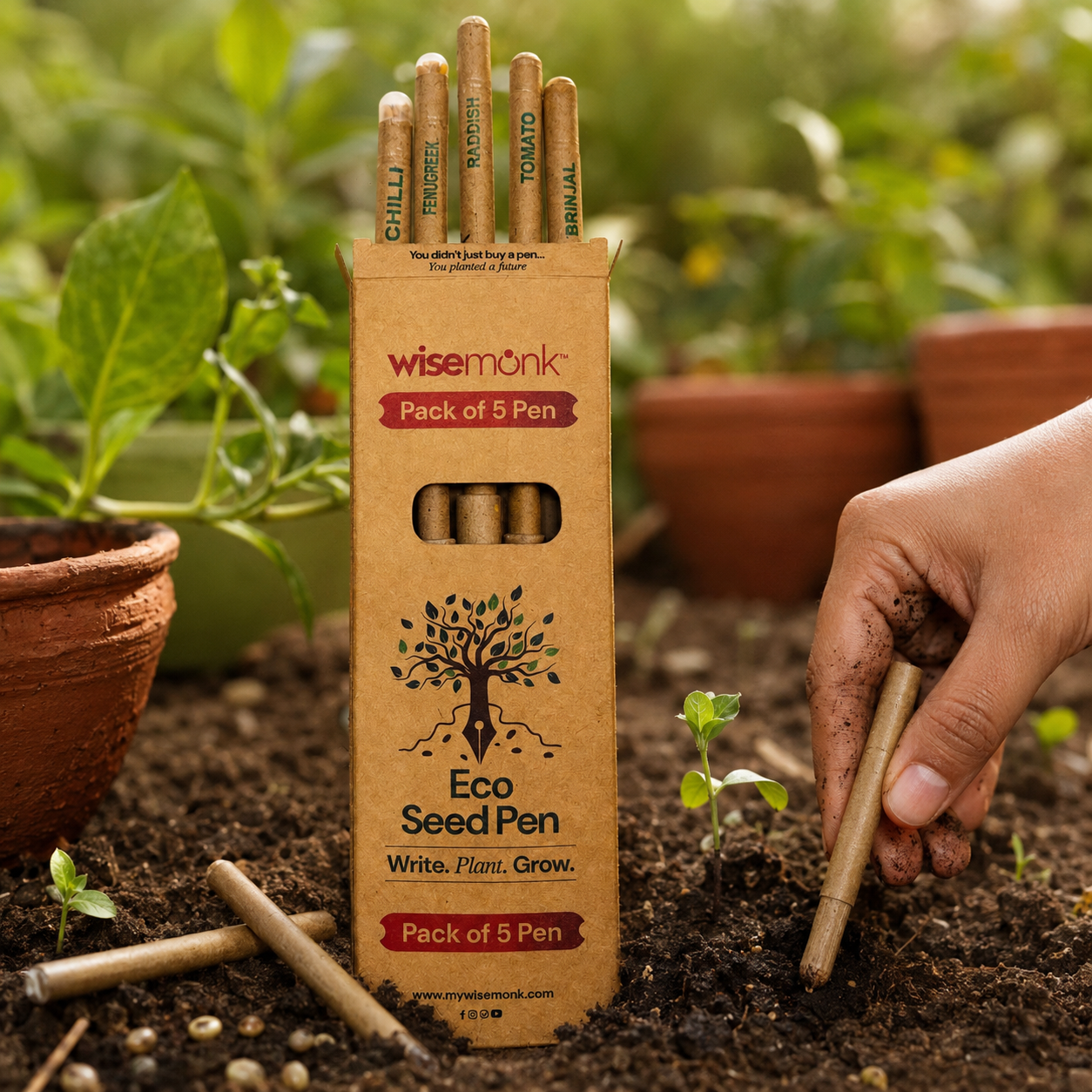 WiseMonk Organic Seed Pen (Pack of 5)