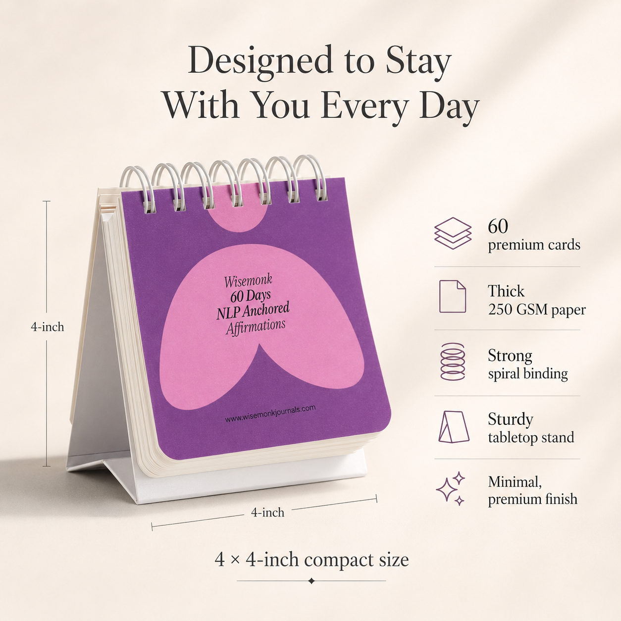 WiseMonk 60 Days NLP Affirmation Cards | For Daily Motivation, Confidence & Self Growth