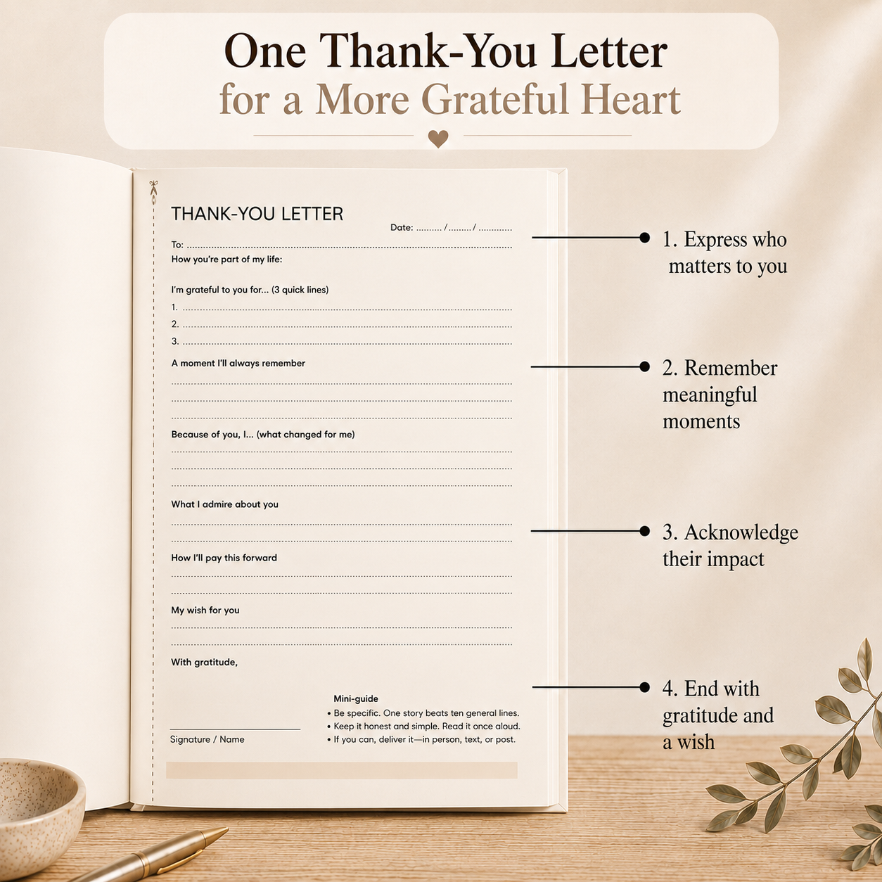 Advanced Gratitude Journal | For Mental Clarity, Inner Peace & Better Sleep