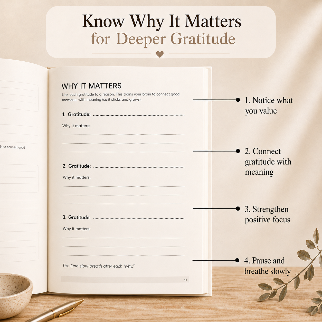 Advanced Gratitude Journal | For Mental Clarity, Inner Peace & Better Sleep